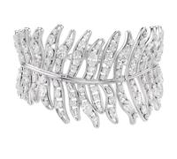 Swarovski Bracelet Vienne, coupe mixte, plume, blanc, plaqué rhodium