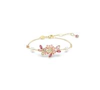 Swarovski - Bracelets Gema, coupe mixte, fleur, rose, plaqué ton doré, cristal, zircone, ワンサイズ, Pas de gemme