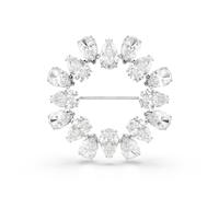 Swarovski Broche Matrix, motif circulaire serti de cristaux incolores de taille poire, design raffiné et sophistiqué, placage en métal rhodié