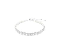 Swarovski Choker Tennis Ariana Grande x, Tailles diverses, Crystal pearl, Cœur, Blanc, Métal rhodié