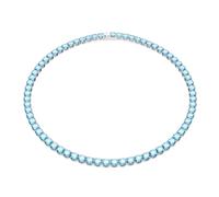 Swarovski Collier Matrix Tennis, Taille ronde, Medium, Bleu, Métal rhodié