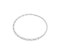 Collier Matrix, Forme de S, Taille ronde, Blanc, Métal rhodié OS