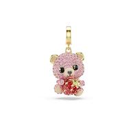 Swarovski – Charm Idyllia – Ourson rose, coupe mixte, plaqué or – Tailles variées