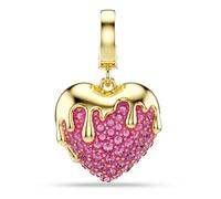 Swarovski Charm Idyllia, Taille ronde, Cœur, Rose, Placage de ton or