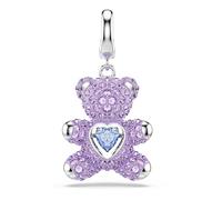 Swarovski Charm Idyllia, Tailles variées, Ourson, Violet, Métal rhodié