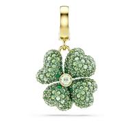 Swarovski Charm Idyllia, Trèfle à quatre feuilles, Vert, Placage de ton or