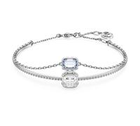 Swarovski Bracelet jonc Stilla – cristaux incolores, pierre bleue, métal rhodié