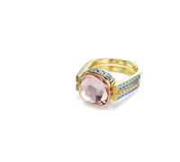 Swarovski Chroma Collection Ring, Cushion cut, Multicolored, Gold-tone plated