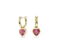 Swarovski Pendants d'oreilles Chroma Cœur Rouges – Placage de ton or