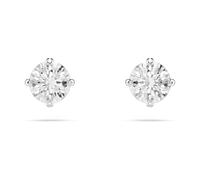 Swarovski Boucles d'oreilles Attract, clous d'oreilles coupe ronde, cristaux avec finition en métal rhodié, blanc