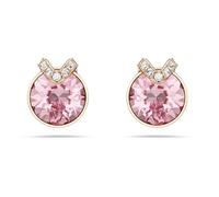 Swarovski Clous d'oreilles Bella, Taille ronde, Pavé, Roses, Placage de ton or rosé