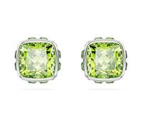 Swarovski Clous d'oreilles Birthstone Taille carrée Août Vertes Métal rhodié