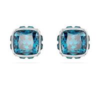 Swarovski Clous d'oreilles Birthstone, Taille Carré, Décembre, Bleues, Métal rhodié