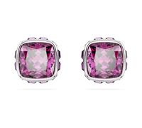 Swarovski Clous d'oreilles Birthstone Carré Février Violettes Métal rhodié