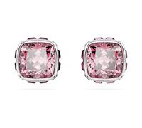Swarovski Clous d'oreilles Birthstone, Taille Carré, Octobre, Roses, Métal rhodié