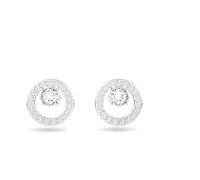 Swarovski Clous d'oreilles Creativity femme, ensemble de boucles d'oreilles Swarovski blanches plaquées rhodium