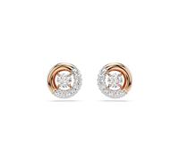 Swarovski Clous d'oreilles Dextera, Taille ronde, Blanches, Placage de ton or rosé