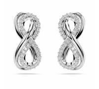 Swarovski Clous d'oreilles Hyperbola, Infini, Blanches, Métal rhodié
