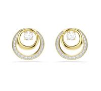 Swarovski Clous d'oreilles Hyperbola, Taille ronde, Blanches, Placage de ton or