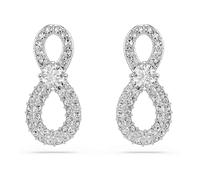 Swarovski Clous d'oreilles Hyperbola, Taille ronde, Pavé, Infini, Blanches, Métal rhodié