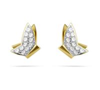 Swarovski Clous d'oreilles Idyllia Lilia, Papillon, Blanches, Placage de ton or