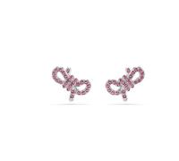 Swarovski Clous d'oreilles Lifelong Bow, Nœud, Roses, Métal rhodié