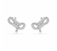 Swarovski Clous d'oreilles Lifelong, Pavé, Nœud, Blanches, Métal rhodié