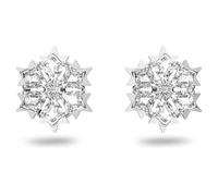 Swarovski Clous d'oreilles Magic, Flocon de neige, Blanches, Métal rhodié
