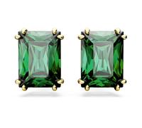 Boucles d'oreilles femme - Swarovski - Clous d'oreilles Swarovski Matrix rectangle vert - Couleur de la matière:Jaune