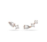 Swarovski Boucles d'oreilles percées Attract, clous d'oreilles asymétriques, grappes de cristaux, métal plaqué ton or rose, blanc