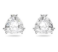 Clous d'oreilles Matrix, Taille trillion, Blanches, Métal rhodié