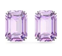 Swarovski Clous d'oreilles Millenia, Taille octogonale, Violettes, Métal rhodié