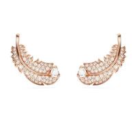 Boucles d'oreilles femme - Swarovski - Clous d'oreilles Swarovski Nice plume doré rose - Couleur de la matière:Rose