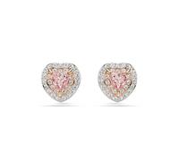 Swarovski Clous d'oreilles One, Taille cœur, Pavé, Cœur, Roses, Finition mix de métal