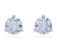 Swarovski Clous d'oreilles Solitaire, Taille ronde, Bleues, Métal rhodié