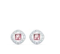 Swarovski Boucles d'oreilles carrées Angelic Square, cristaux brillants et métal rhodié, rose foncé