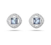 Swarovski Clous d'oreilles Una Angelic, Taille Carré, Bleues, Métal rhodié