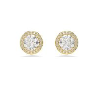 Swarovski Clous d'oreilles Una Angelic, Taille ronde, Ton doré, Placage de ton or