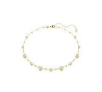 Swarovski Collier Imber, taille ronde, motif éparpillé blanc, placage de ton or