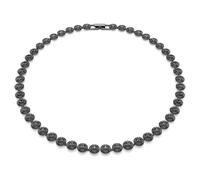 Swarovski Collier Angelic coupe ronde, noir, plaqué ruthénium noir, Large, Acier inoxydable, Strass