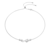 Swarovski Collier Constella, constellation de Crystal Pearls blancs et Zirconia, design ajustable 38-48 cm avec mécanisme coulissant céleste, à porter en collier ou en choker, métal rhodié