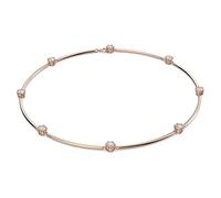 Swarovski Collier Constella, coupe ronde, cristaux, placage de ton or rosé et zircorne, blanc
