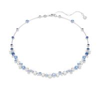 Swarovski Collier Constella, tailles mixtes, bleu, métal rhodié