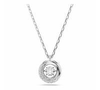 Swarovski Collier de la collection Dextera, pendentif de taille ronde, anneau blanc et des cristaux Zirconia, en métal rhodié
