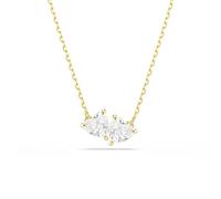 Swarovski Collier Mesmera – cristaux cœur incolores, sertis griffes, chaîne plaquée ton or