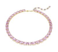 Swarovski Collier Millenia – cristaux violets octogone, réglable 38–43 cm, plaqué ton or