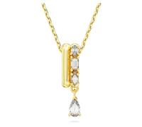 Swarovski Collier Dextera, composé d'un pendentif en double anneau et de cristaux incolores, en placage de ton or