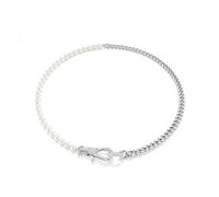 Swarovski Collier Dextera, Pièce d’exception, Liens mélangés, Blanc, Placage de ton or