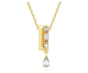 Swarovski Collier Dextera présentant un pendentif avec deux anneaux entrelacés, en placage de ton or