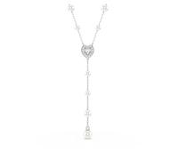 Swarovski Collier en Y Ariana Grande x, Tailles diverses, Crystal pearl, Cœur, Blanc, Métal rhodié